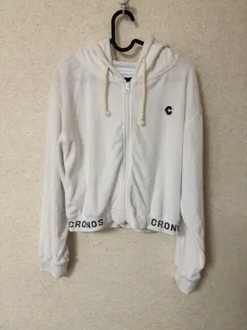CRONOS 후드 부착 화이트 후드티