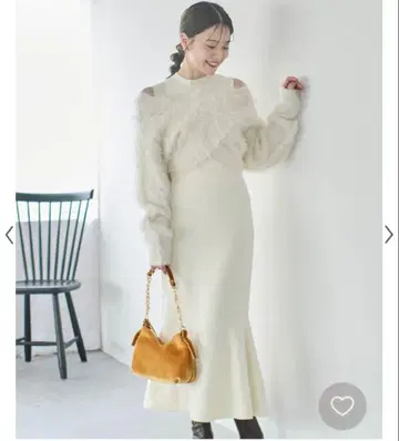 노엘라 샤기 볼레로 니트 원피스 세트