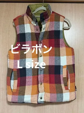 Billabong 체크 무늬 리버서블 다운 베스트