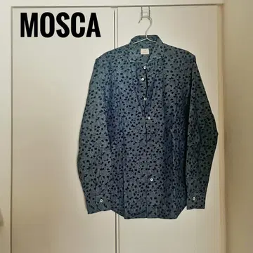 [ 새상품급 ] MOSCA 다크 블루 잎 패턴 긴팔 셔츠