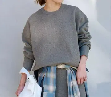 프레임워크 더블 자카드 풀오버 그레이