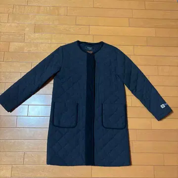 빔스 라이츠 네이비 퀼팅 롱 코트