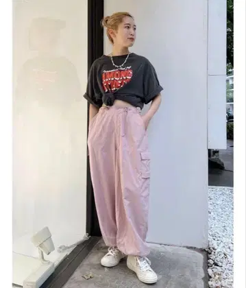 Ungrid 나일론 혼방 밀리터리 루즈 팬츠