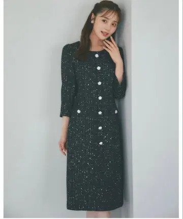 tocco 트위드 타이트 원피스 블랙 M 사이즈