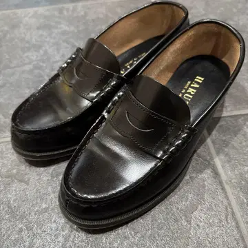 HARUTA 일본제 천연 가죽 블랙 로퍼