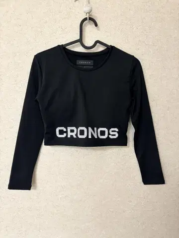 CRONOS 블랙 크롭 T셔츠 S