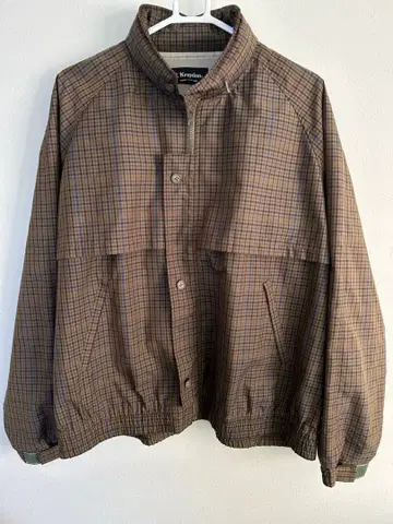 Kroydon 체크 무늬 나일론 자켓 점퍼 스탠드 카라