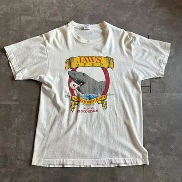 JAWS T셔츠 크림색 프룻 오브 더 룸 USA제 80s 90s