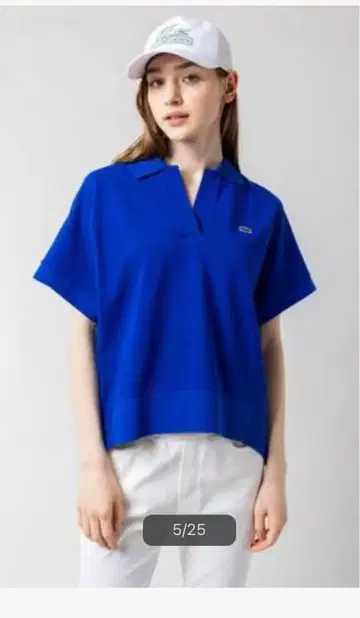 LACOSTE 파랑 반팔 피케 셔츠 L