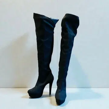 다이애나 통굽 롱 부츠 니하이 부츠 스웨이드 부츠 미사용에 가까움