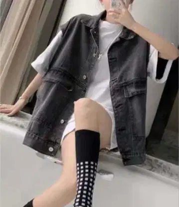 다크 그레이 데님 베스트