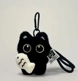 검은 고양이 봉제 인형 키링