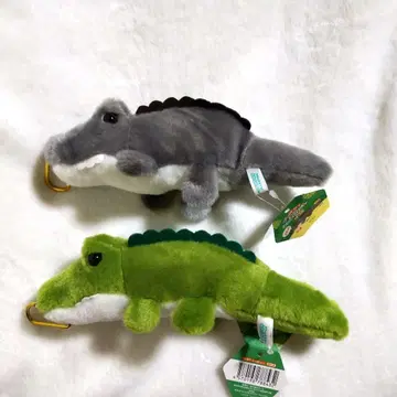 폭신폭신 악어 봉제 인형 마스코트 블랙 그린 2종 세트