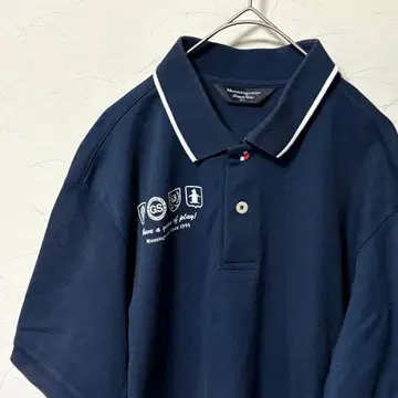 먼싱웨어 반팔 피케 셔츠 네이비 골프웨어 남성용 LL 사이즈