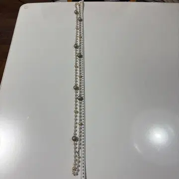 실버 골드 펄 목걸이 약 80cm