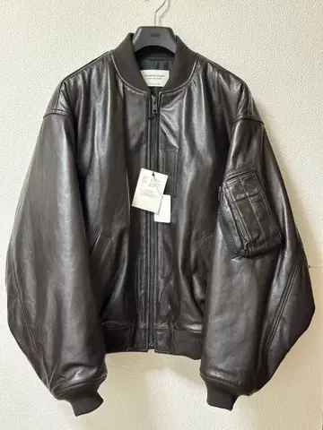 26SS beautiful people 가죽 MA-1 블루종