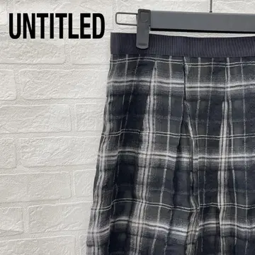 UNTITLED 체크 무늬 플레어 스커트
