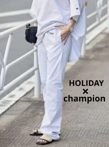 HOLIDAY x 챔피온 x 저널 스탠다드 플레어 팬츠 그레이