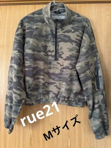 rue21 카모 패턴 하프 지퍼 맨투맨 M