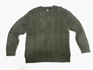 Eddie Bauer 다크 그린 케이블 니트 스웨터