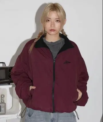 MSG 나일론 리버서블 드로우 코드 블루종 와인 레드