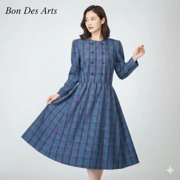 Bon Des Arts 원피스 울 체크 9호
