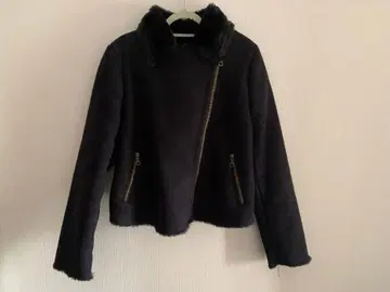 블랙 무스탕 스타일 라이더 자켓