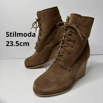 [컨디션 최상] 스틸 모다 브라운 스웨이드 레이스업 웨지힐 부츠