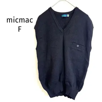 micmac PARIS 니트 베스트 V넥 포켓 부착 레이어드용