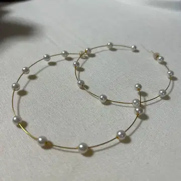 펄 골드 후프 귀걸이