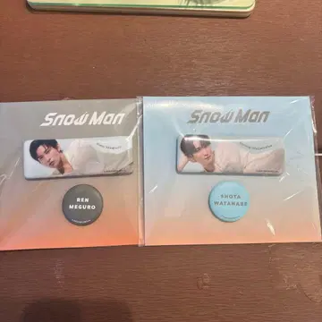 Snow Man 캔뱃지 2개 세트 메구로 렌 와타나베 쇼타