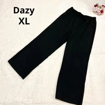 데이지 쉬인 와이드 팬츠 바지 허리밴딩 XL 블랙