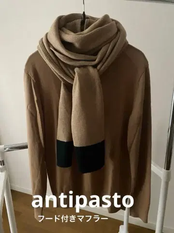 ANTIPASTO 후드 부착 스톨 바이컬러