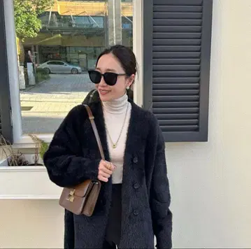 YONFA 샤기 루즈 가디건