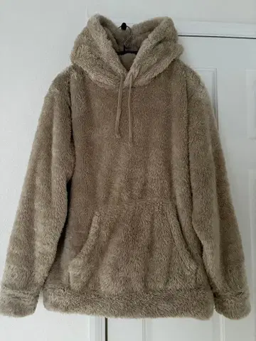 베이지 플리스 후드티 M 사이즈