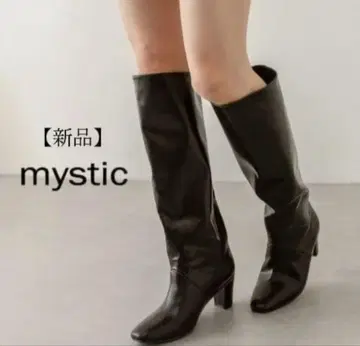 mystic 브라운 와이드 샤프트 롱 부츠 새상품