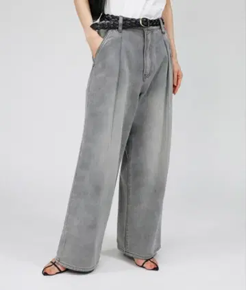 바빌론 2025년 데님 턱 팬츠 그레이 아름다운 실루엣 와이드