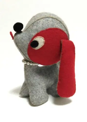 강아지 봉제 인형 쇼와 레트로 핸드메이드 동물