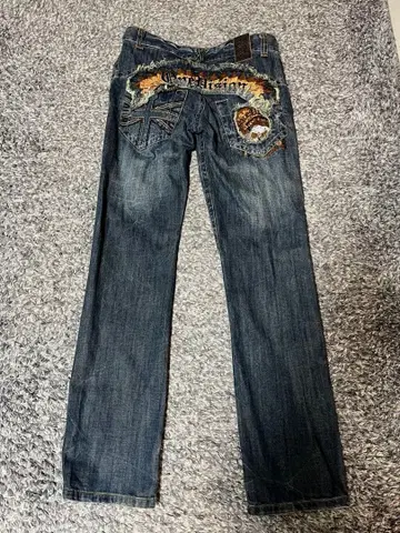 IN THE ATTIC One 데님 팬츠 스트레이트 데미지 가공 파랑