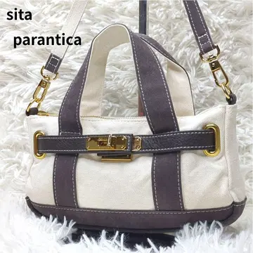 시타 파란티카 숄더백 캔버스 가죽 아이보리 2way