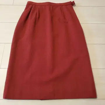 울 혼방 와인 레드 타이트 스커트