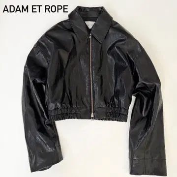 ADAM ET ROPE 인조 가죽 숏 블루종