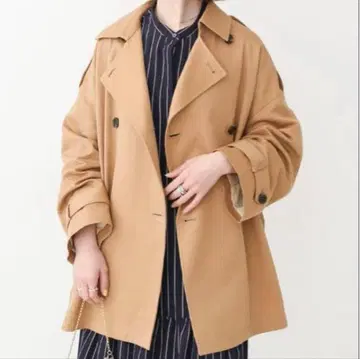 컨디션 최상 스픽 앤 스팬 코튼 린넨 트윌 오버 미들 기장 코트