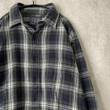 y2k 옴브레 체크 플란넬 셔츠 긴팔 아메카지 좋은 배색 그런지