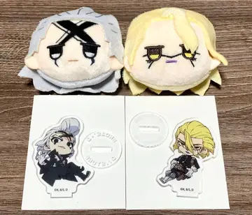 Dr.STONE 페이스 봉제 인형 아크릴 스탠드 스탠리 & 제노 세트