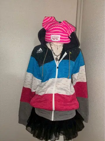 y2k adidas 보더 헤이세이 갸루 페어리 그런지 락 구제 의류