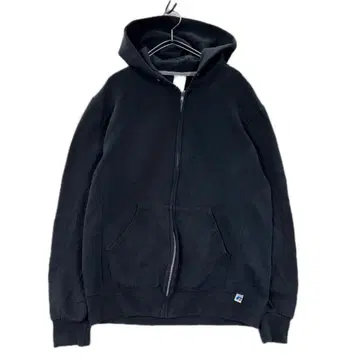 Russell Athletic 풀 집업 후드티 블랙 M