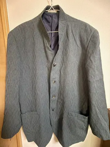 그레이 스트라이프 테일러드 자켓