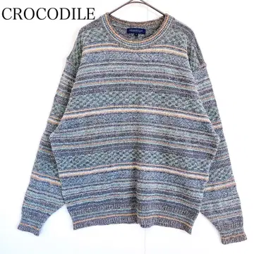 CROCODILE 크로커다일 자카드 니트 (M) 스웨터 긴팔