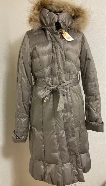 그레이 후드 부착 다운 자켓 M 사이즈